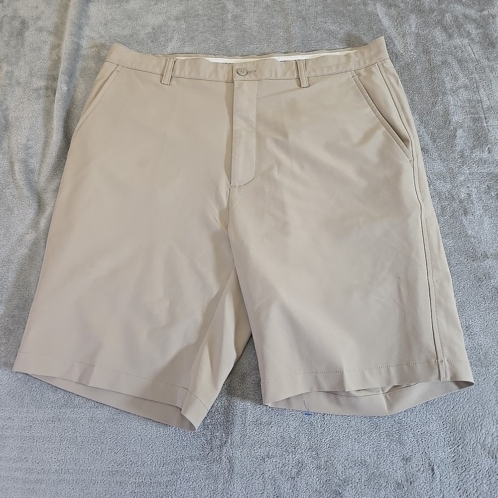 Footjoy Golf Shorts Mens 36 Beige Flat Front 9" Performance Walk‎ Stretch Travel